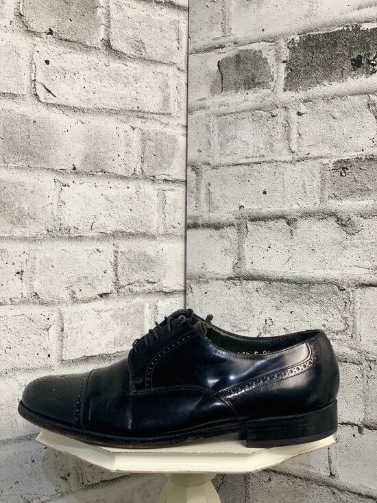 Florsheim Oxford Mens 8.5 D Black Leather Lace Up Brogue Cap Toe Dress Shoes main image 4